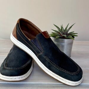 Men's Rieker Blue and Brown Slip on Shoes. Size: 42